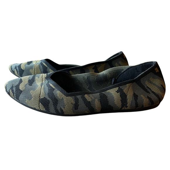 torrid Shoes - Torrid Ballet Flats Women's Size 11WW Wide Green Camo Knit Comfort Slip On Shoes